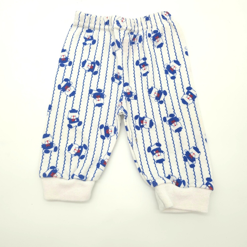 NautiKids Vintage 4pc Nautical Set Sailor Bear Striped Pants Shoes Boys 3-6M - Picture 6 of 8
